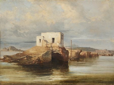 Consalvo Carelli "La casa del pescatore" 1855
olio su tela (cm 25x34)
firmato e