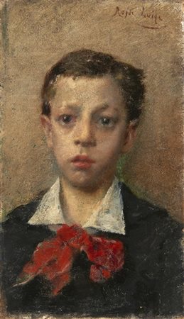 Luigi Rossi "Lo scolaro" 
olio su tela (cm 25x15)
firmato in alto a destra
in co