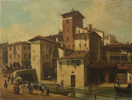 Amanzia Guerillot Inganni (Attribuito)

"La Pusterla di S. Ambrogio dal Naviglio