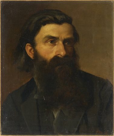 Domenico Morelli "Ritratto virile" 
olio su tela (cm 43x36)
firmato in basso a d