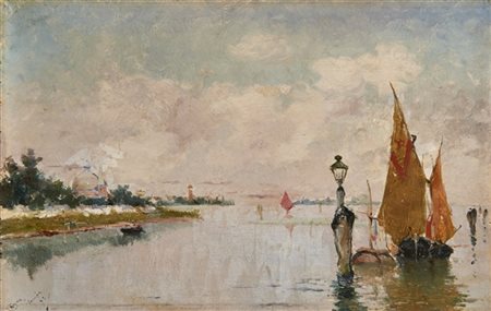 Antonio Reyna De Manescau "Venezia" 1885
olio su compensato (cm 21x32,5)
firmato