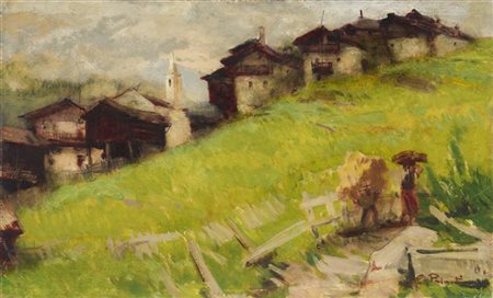 Giuseppe Palanti "Valtournenche" 
olio su compensato (cm 33x54,5)
firmato in bas