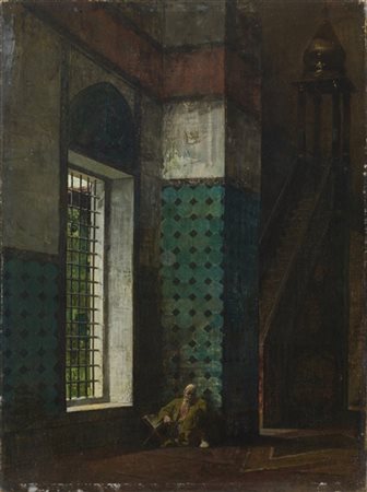 Alberto Pasini "Figura orientalista in un interno" 1875
olio su tela (cm 32x24)