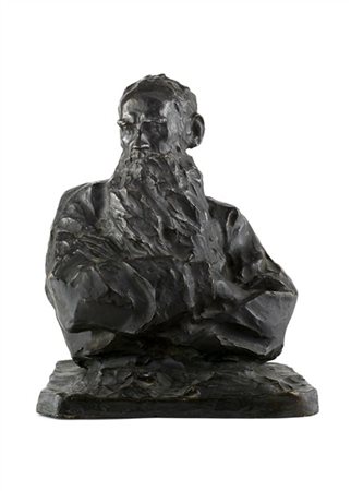 Paolo Troubetzkoy "Tolstoj" 1900
scultura in bronzo (cm 38x30x28) 
firmata, data