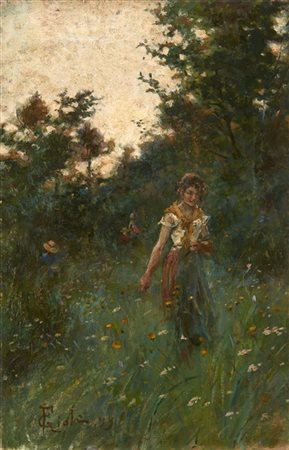 Francesco Gioli "Contadina" 1899
olio su tela (cm 45x29)
firmato e datato in bas