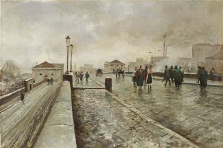 Attilio Pratella "Neve al Vomero" 
olio su tela (cm 45x60)
firmato in basso a de