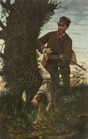 Nicola Palizzi "Il cacciatore" 1866
olio su tela (cm 160x104)
firmato e datato i