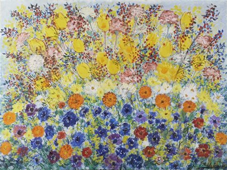 Michele Cascella "Capriccio floreale" 1969
olio su tela (cm 75x100)
firmato in b