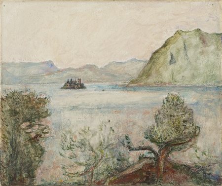 Arturo Tosi "Lago d'Iseo" 
olio su tela (cm 50x60)
firmato in basso a destra
al