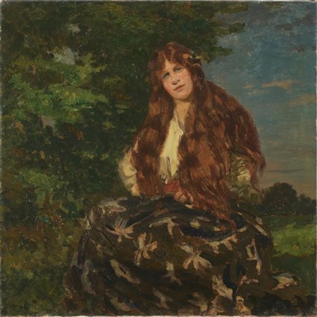 Beppe Ciardi "Ritratto di donna dai capelli rossi" 
olio su tela (cm 60x60)
al r