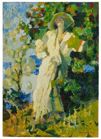 Giuseppe Amisani "Giornata di sole" 
olio su cartone (cm 70x50)
firmato in basso