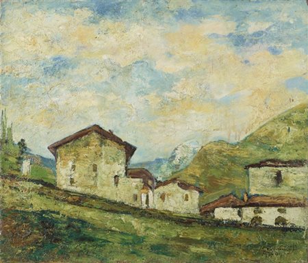 Ermenegildo Agazzi "Prealpi" 
olio su tela (cm 60x70)
firmato in basso a destra