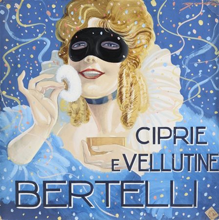 C. Bonora "Ciprie e Vellutine Bertelli" 
tecnica mista su carta (cm 60x60)
firma