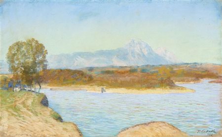 Tommaso Cascella "Scorcio fluviale" 1922
pastelli colorati su carta (cm 35x58)
f