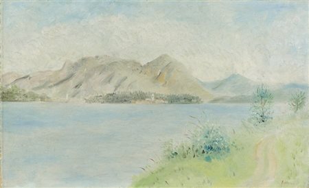 Umberto Lilloni "Feriolo sul Lago Maggiore" 1944
olio su tela (cm 40x65)
firmato