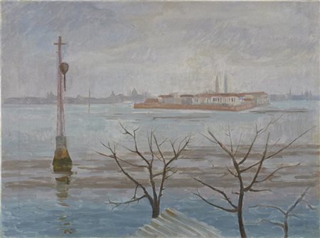 Alice Dreossi "Venezia" 
olio su tela (cm 67x90)
al retro: ritratto ad olio ed i