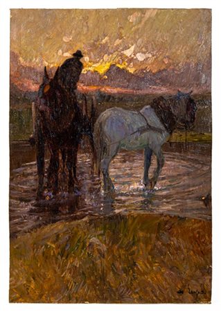 Lupo Alessandro Alessandro Lupo"Il testardo" 
olio su cartone (cm 70x48)
firmato