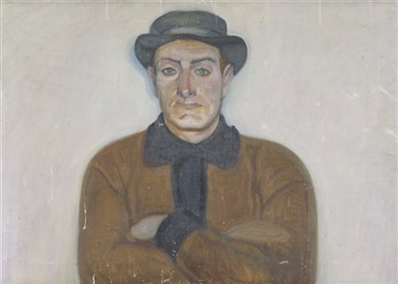 Aroldo Bonzagni (Attribuito)

"Uomo con cappello" 
olio su tela (cm 53x81)
in co