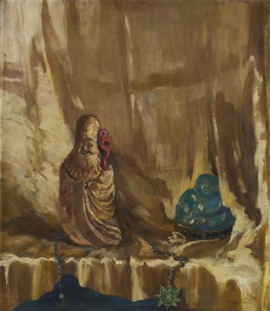 Lodovico Zambeletti "Composizione orientalista" 
olio su tela (cm 85x75)
firmato