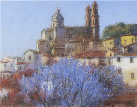 Michele Cascella "Santa Prisca de Taxco" Taxco, 1966
pastelli colorati su carton