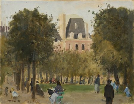 Renato Vernizzi "Place des Vosges a Parigi" 1959
olio su tela (cm 35x45)
firmato