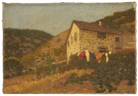 Flavio Bertelli "Casetta di montagna" Bologna
olio su tela (cm 40x60)
firmato in