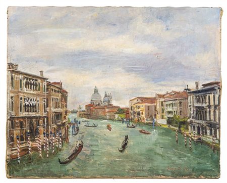 Donato Frisia "Canal Grande" 1952
olio su tela (cm 70x88)
firmato e datato in ba