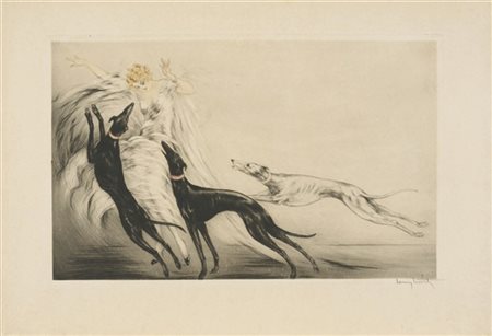 Louis Icart "Coursin II" 1929
acquaforte, puntasecca e acquatinta
lastra cm 39,8