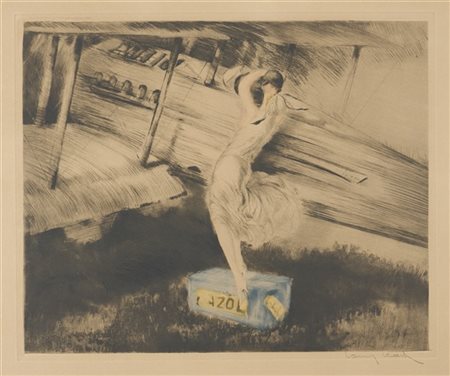 Louis Icart "Before the raid" 1925
acquaforte, puntasecca e acquatinta
lastra cm