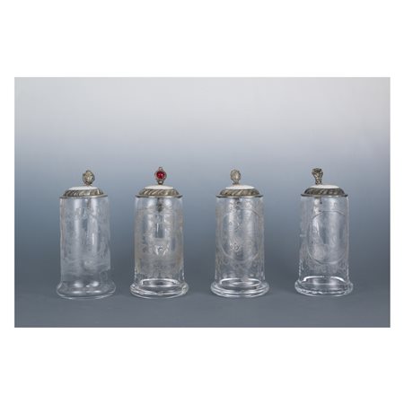 Quattro boccali da birra, area tedesca del XIX secolo