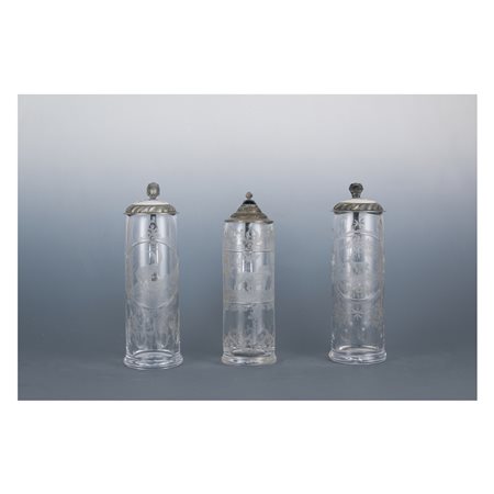 Tre boccali da birra, area tedesca del XIX secolo