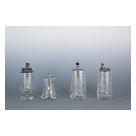 Quattro boccali da birra, area tedesca del XIX secolo