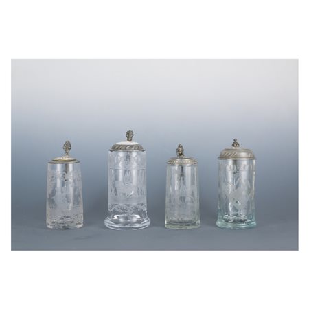 Quattro boccali da birra, area tedesca del XIX secolo