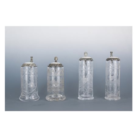 Quattro boccali da birra, area tedesca del XIX secolo