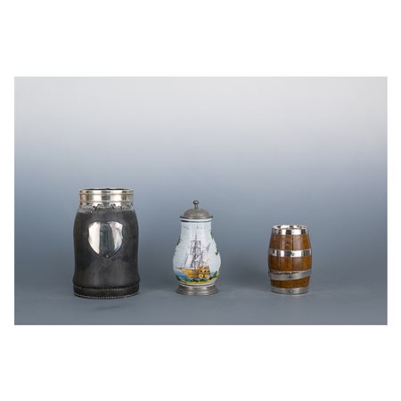 Tre boccali da birra, area tedesca del XIX secolo