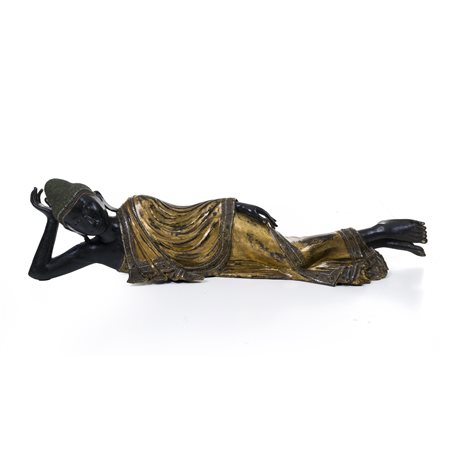 Figura di Buddha stesa, Thailandia, XIX/XX secolo