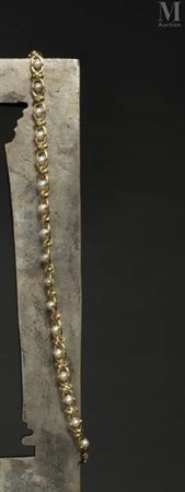 Collier or et perles