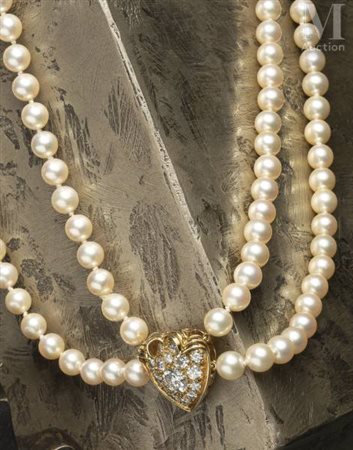 Collier perles et diamants