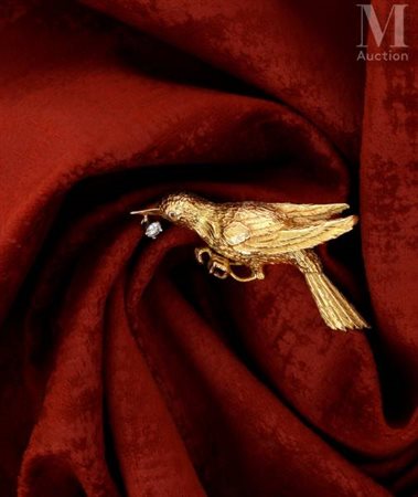 Broche pendentif oiseau