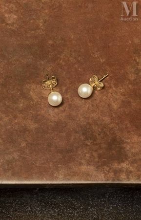 Boucles d'oreilles or et perles