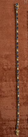 Bracelet souple or et saphirs