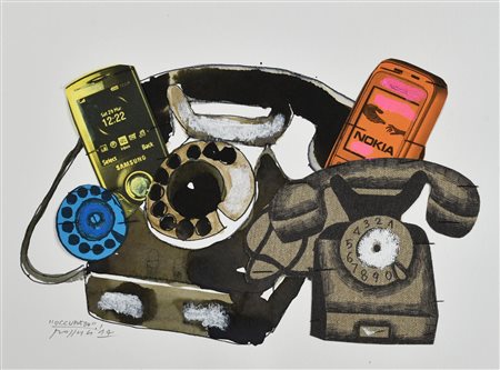 Concetto Pozzati (1935 - 2017) OCCUPATO, 2014 tecnica mista su cartoncino, cm...