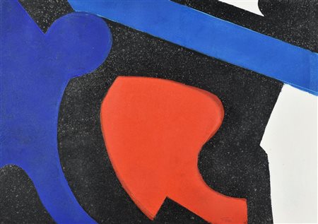 Walter Fusi (1924 - 2013) SENZA TITOLO olio su cartoncino applicato su...