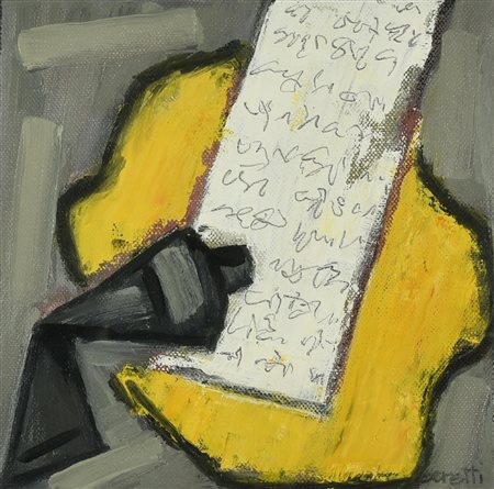 Mino Ceretti (1930) TESTO, 2007 olio su tela, cm 20x20 firma Esposizioni...