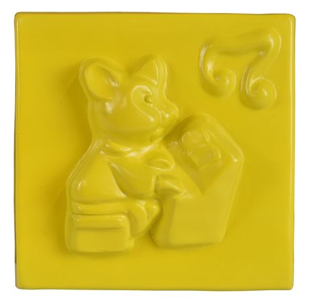 Plumcake (1983) MOUSE GIALLO, 2016 vetroresina smaltata, cm 20x20 sul retro:...