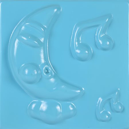 Plumcake (1983) LUNA AZZURRA, 2016 vetroresina smaltata, cm 20x20 sul retro:...