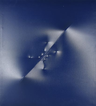 Omar Ludo VISIONI, 1997 acrilico su tela estroflessa, cm 85x75x9 sul bordo:...