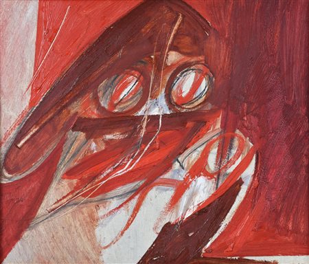 Piero Ruggeri (1930 - 2009) SENZA TITOLO olio su masonite, cm 29,7x34,7 sul...