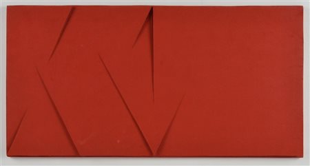 Mario Surbone (1932) INCISO ROSSO A, 1978 acrilico su cartone, cm 22,5x44,5...