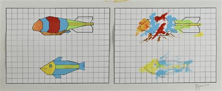 Aldo Mondino (1938 - 2005) DOPPIA COMPOSIZIONE, 1967 tempera e smalto su...
